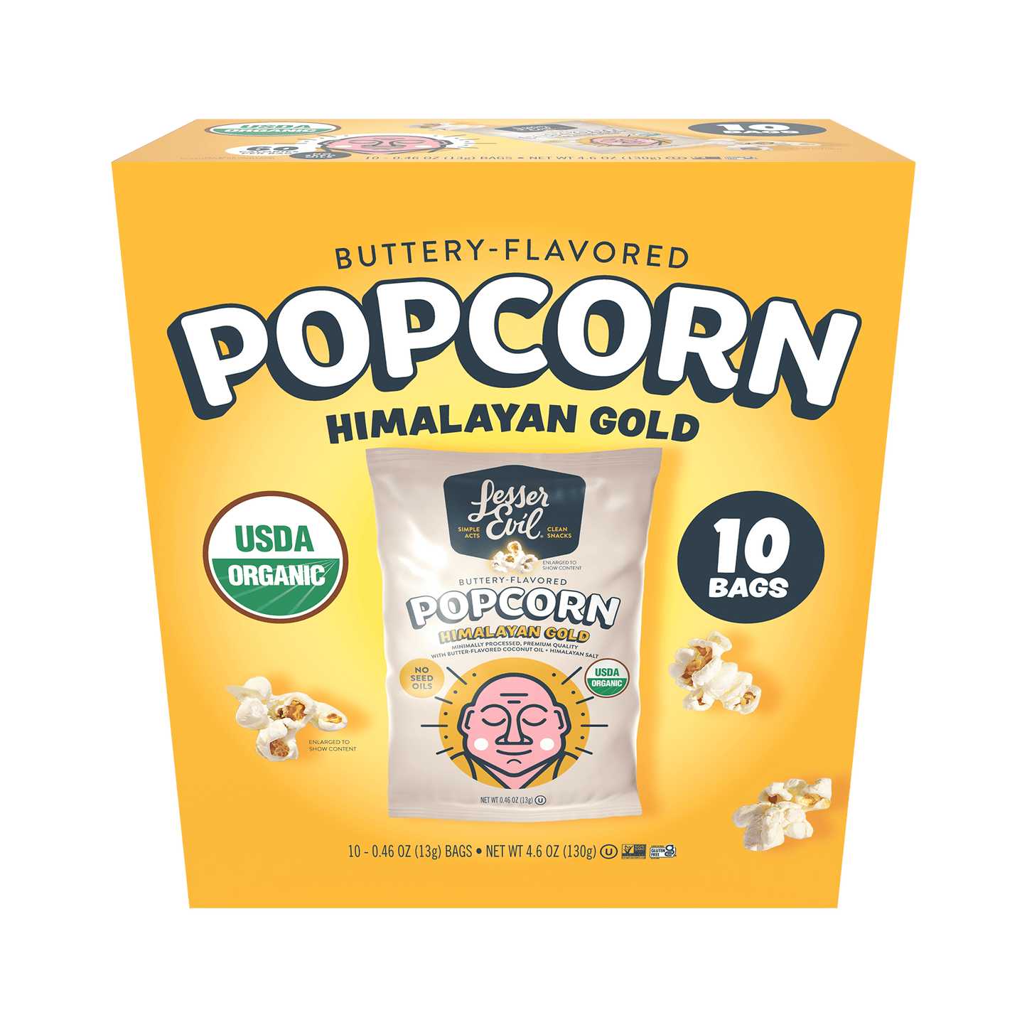 Himalayan Gold Organic Butter Flavor Popcorn Snack Pack