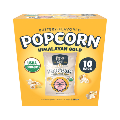 Himalayan Gold Organic Butter Flavor Popcorn Snack Pack